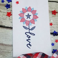 4th of July Flower Machine Embroidery Design - Sketch Stitch